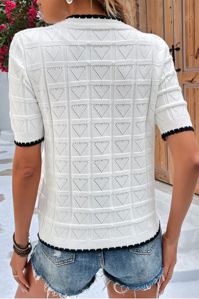 Digital Style Hearts Knitted Top