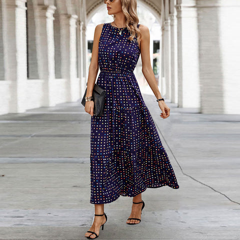 Starry Night Sleeveless Maxi | Dress | button down, elings, front page, maxi, maxi dress, maxi dresses, new arrival, new arrivals, solid, vneck dress | Love, Kuza