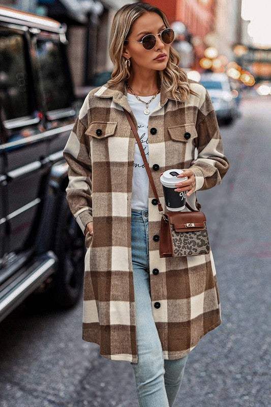 Chucky Plaid Longline Shacket – Love, Kuza