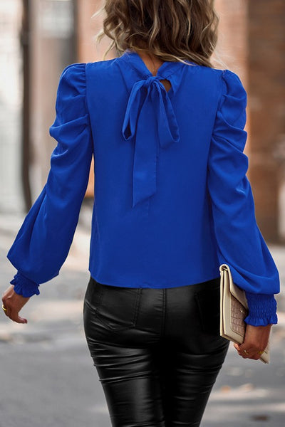 Tie Back Pleated Blouse