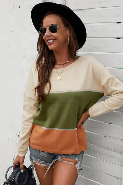 Colorblock Long Sleeve Sweater
