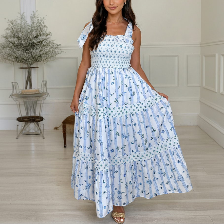 bluebell maxi dress Breeze Tiered Blue / Medium (6-8) Size:EU 47 - US 13 Beaded Red Short Homecoming 100% Polyester MayDressSale