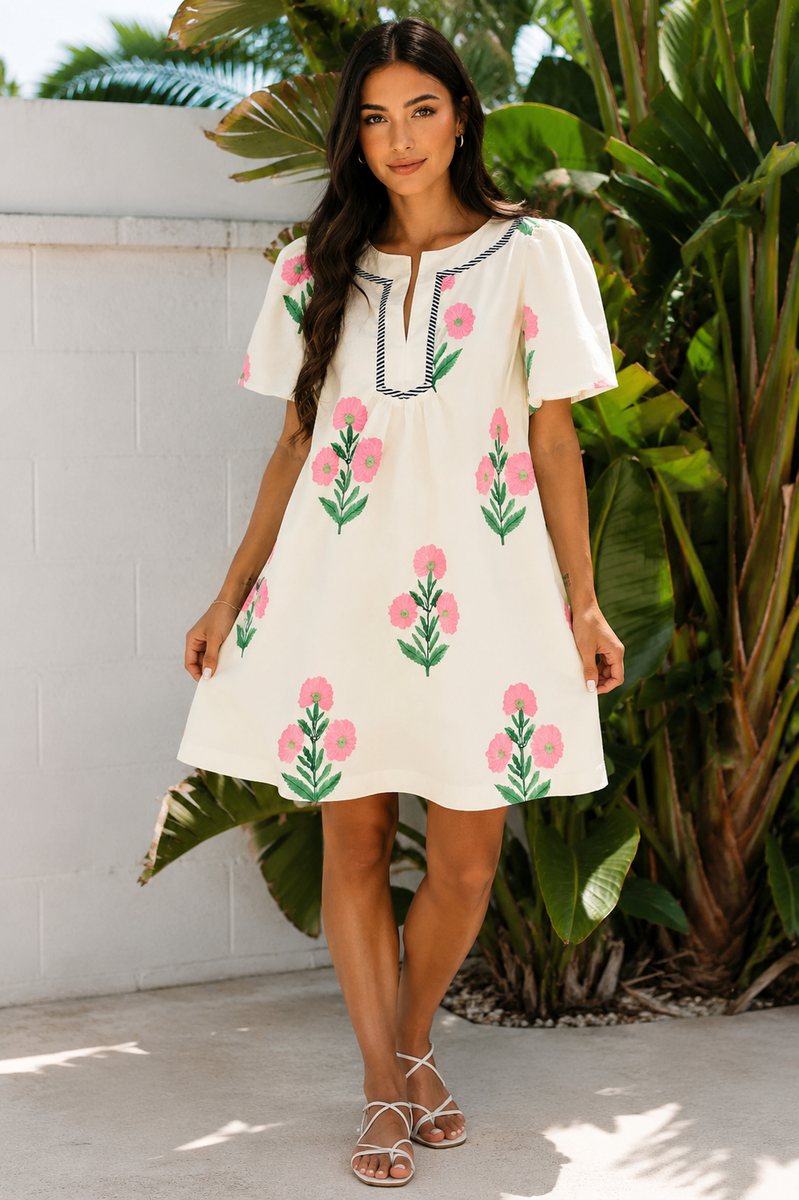 Bloom & Breeze Floral Shift Dress – Love, Kuza