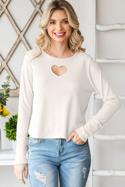 Thermal Cutout Heart Cropped Top