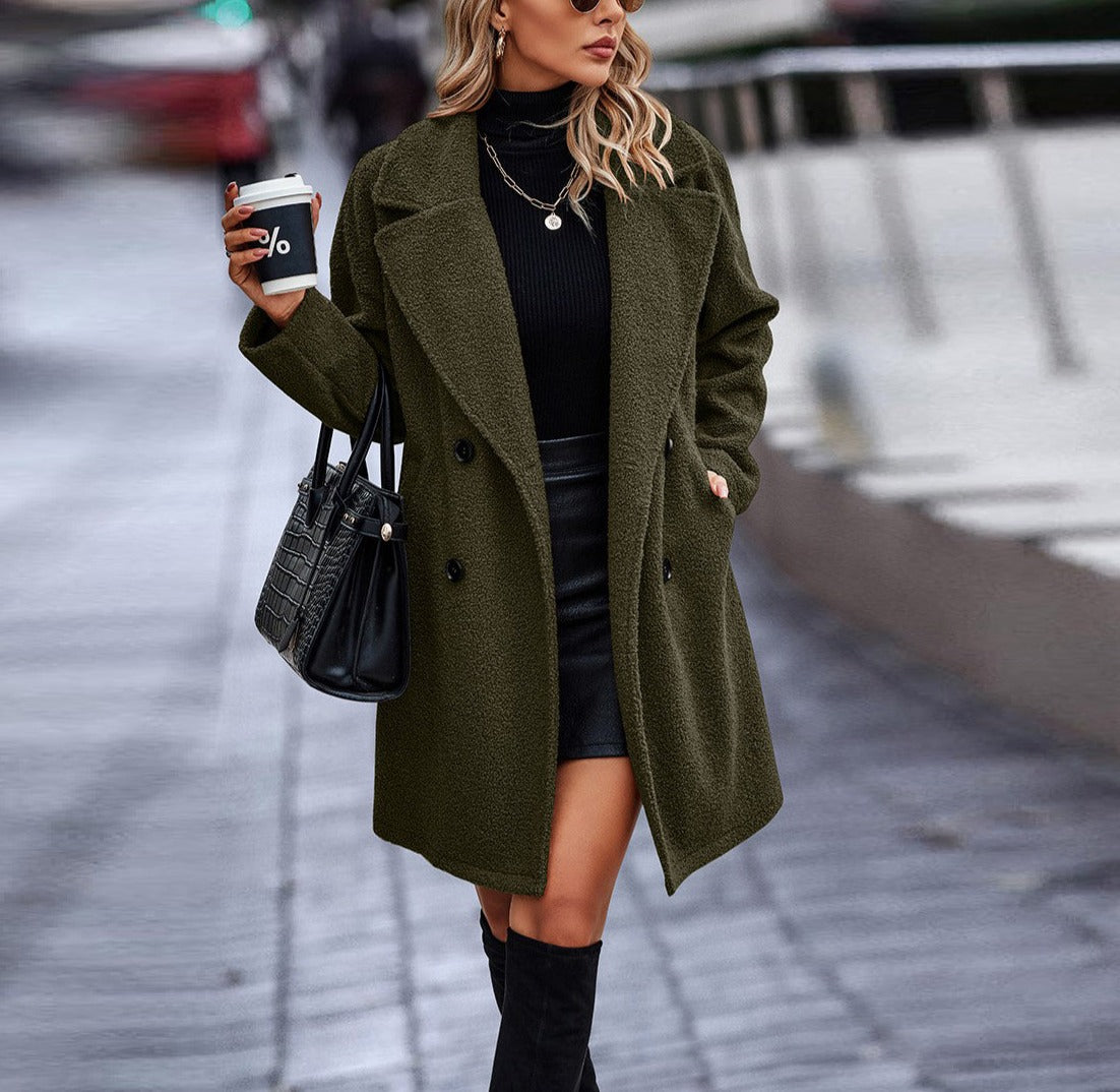 Double Breasted Fleece Pocket Coat – Love, Kuza