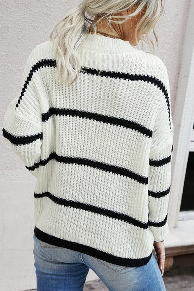 Black Stripes Cozy Sweater