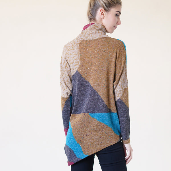 Asymmetrical Color-block Sweater - Love, Kuza