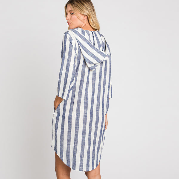 Assertive Stripe Hoodie Dress