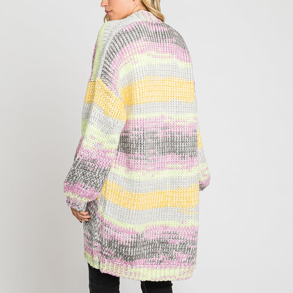 Multi-Colored Thread Knit Cardigan
