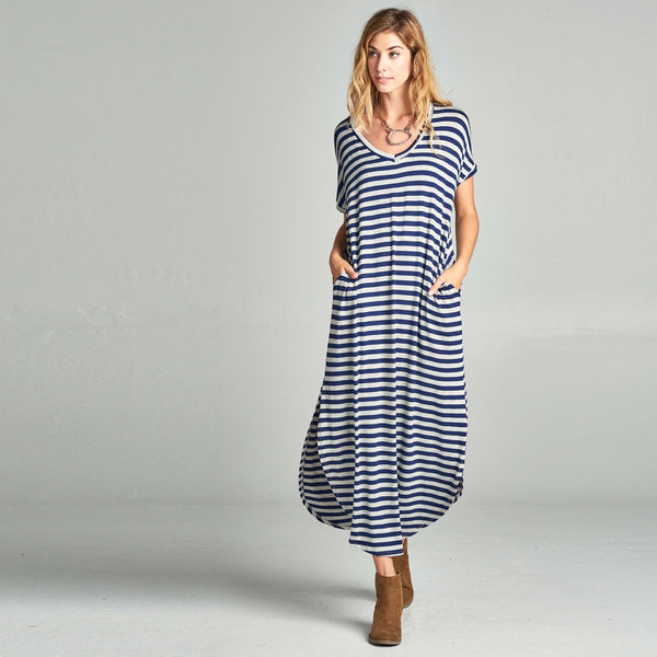 Assorted Striped Print Maxi Dress - Love, Kuza