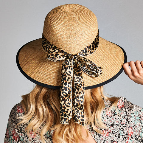Straw Sun Hat with Ribbon | Accessories | cheetah, hats, straw hat, sun hats | Love, Kuza