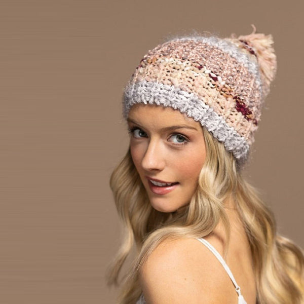 Striped Knitted Beanie