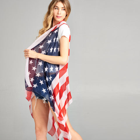 American Flag Vest | Outerwear | american, american flag, blue, flag, lightweight, patriotic, red, Summer2019, usa, White | Love, Kuza