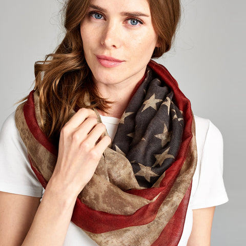 Patriotic Infinity Scarf | Accessories | American Flag, infinity, lightweight scarf, Patriotic, scarves, vintage | Love, Kuza