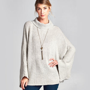 Cowl Neck Bell Sleeve Sweater - Love, Kuza