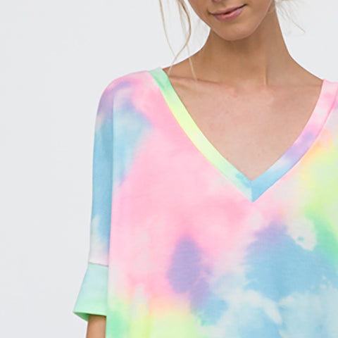 Cotton Candy Delight | Fashion Top | blue, camo, coral, green, grey, love kuza, Made in USA, multi, Oversize Tunic, pink, print top, short sleeve top, skies, Spring2020, tie dye, top | Love, Kuza