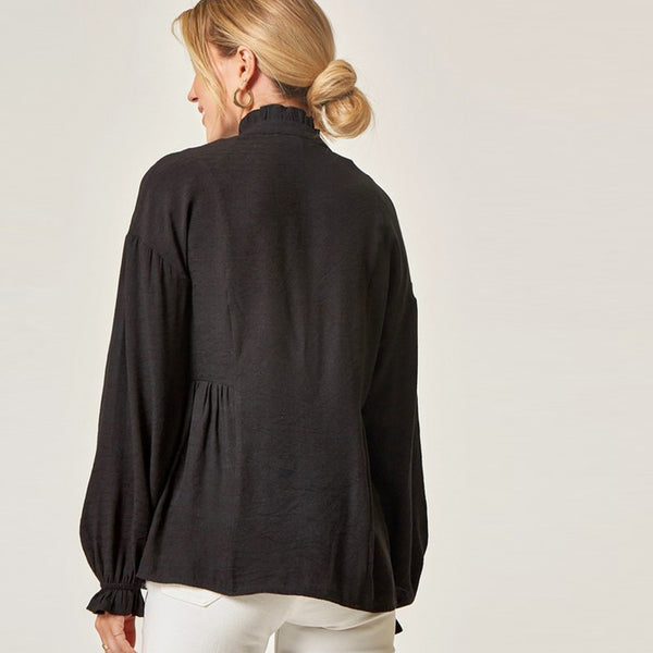 Ruffled Allure Button-up Blouse