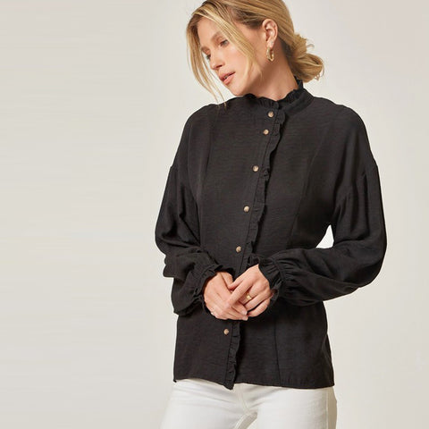 Ruffled Allure Button-up Blouse | tops on sale | final, final sale, love kuza, tops on sale | Love, Kuza