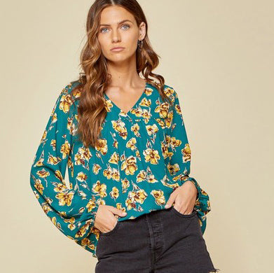 Anemone Sunshine Tunic | Fashion Top | balloon sleeve top, Floral tunic top, long sleeve top, love kuza, print top, relaxed fit tunic floral top, shirt, Spring floral top, Spring2022, tunic | Love, Kuza