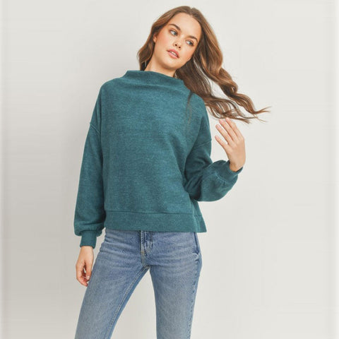 Hunter Green Brushed Bliss Pullover | tops on sale | final, final sale, love kuza, tops on sale | Love, Kuza