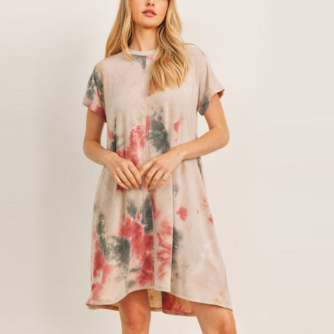 Lazy Sunday Tie-Dye Dress | Dress | a-line dress, Above the knee, casual and everyday dress, casual dress, confetti print dress, everyday dress, high low dress, new arrival, new arrivals, pastel color dress, pretty spring dress, pretty summer dress | Love, Kuza