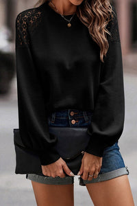 Lace Shoulder Sweater Top