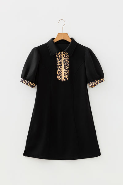 Wild Noir Zip-Collar Mini Dress — supplier product image