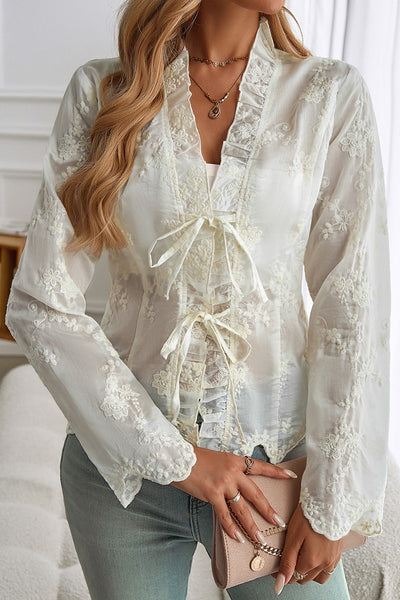 Ruffled Romance Lace Blouse
