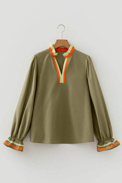 Clover Stripe Ruffle Blouse ? supplier product image