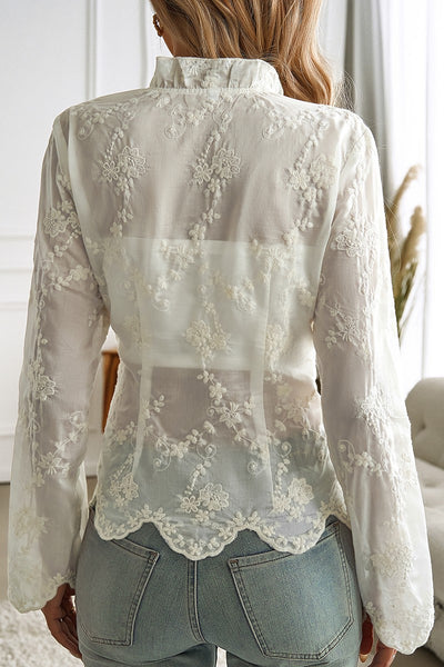 Ruffled Romance Lace Blouse