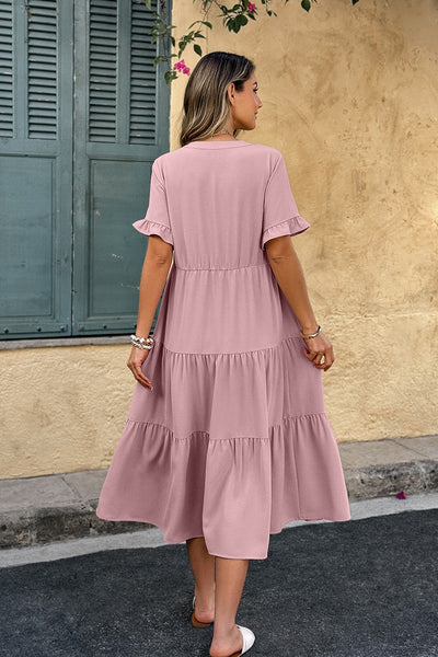Sunset Stroll Tiered Midi Dress