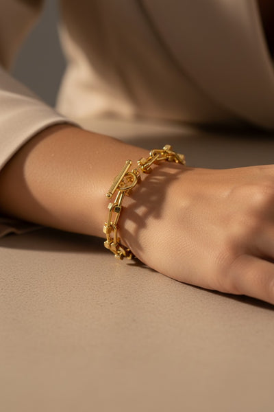 Gilded Edge Toggle Bracelet