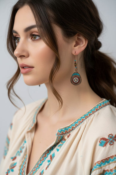 Desert Mosaic Teardrop Earrings