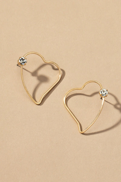 Thin wire heart shape earrings