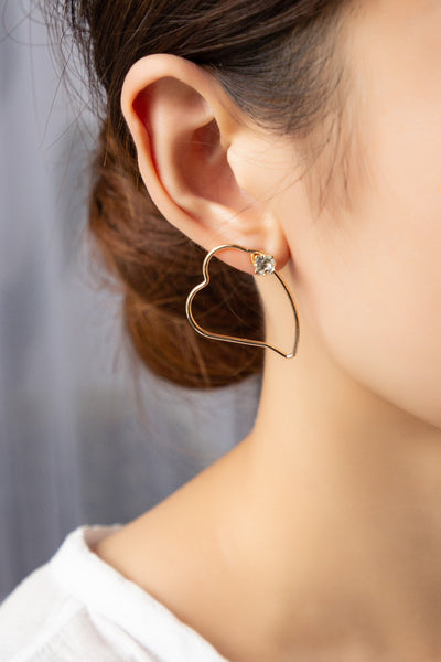 Thin wire heart shape earrings