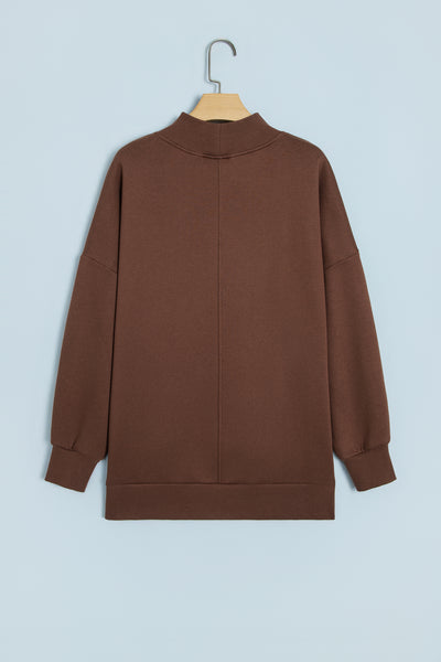 Coffeehouse Split-Hem Mock Neck Sweatshirt — supplier product-only image