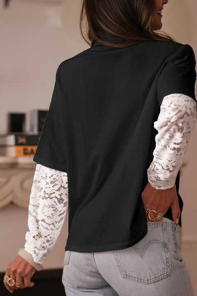 Lace Layered Contrast Top