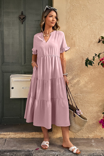 Sunset Stroll Tiered Midi Dress