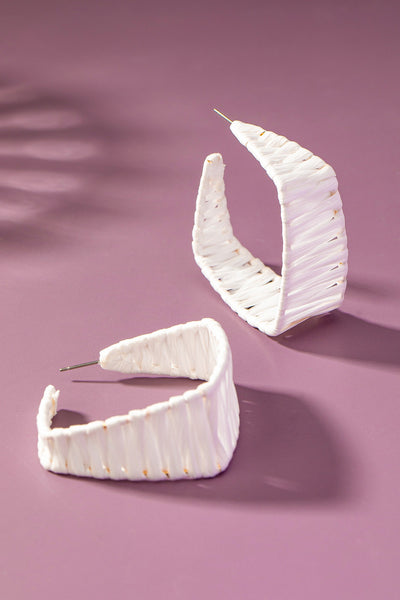 Raffia Square Hoop Earrings