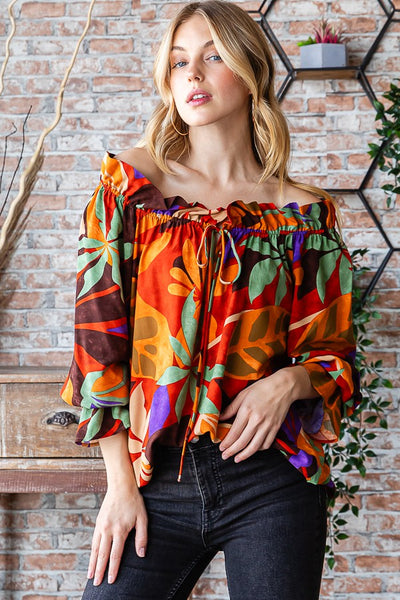 Ruffled Romance Tie-Front Top