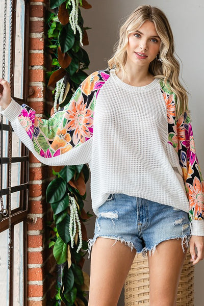Waffle Weave Blossom Top
