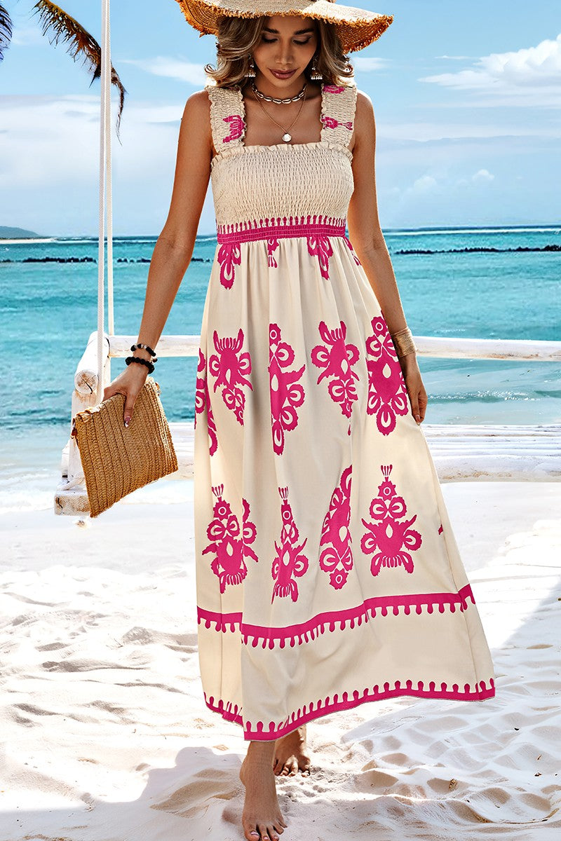 love kuza maxi dress Love Kuza Regal II Square Neck Maxi Dress Fuchsia / Large (10-12)
