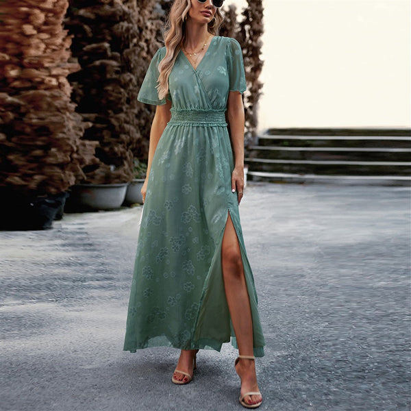 Sage Serenity Floral Maxi Dress