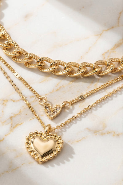 Golden Whisper Heart Layered Necklace