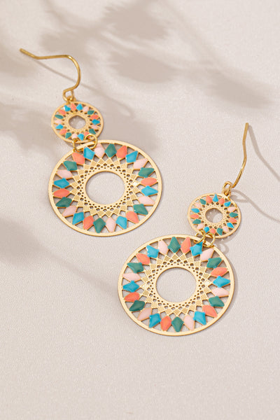 Enamel Bloom Stamped Earrings