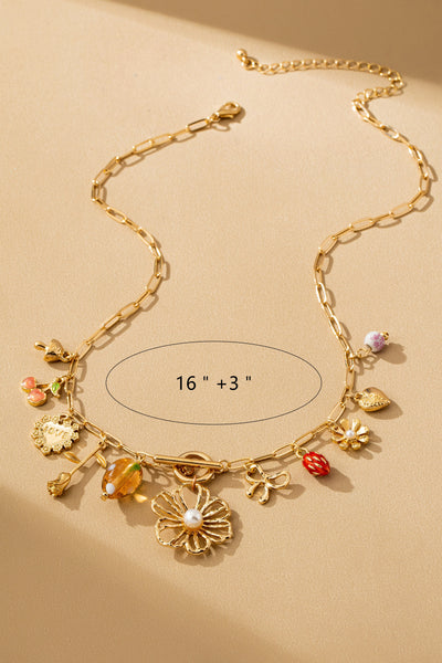 Golden Garden Charm Necklace