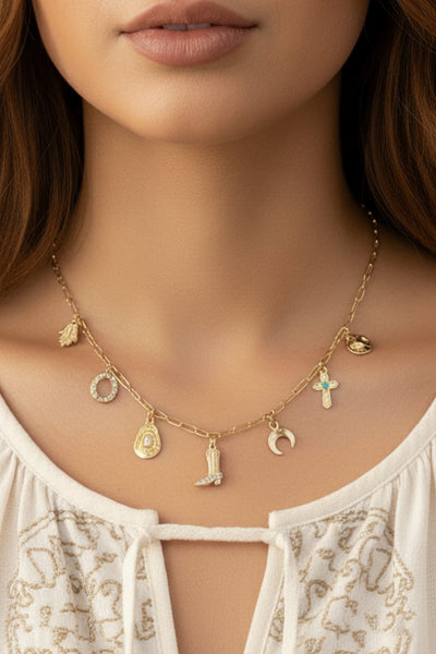 Golden Prairie Charm Necklace