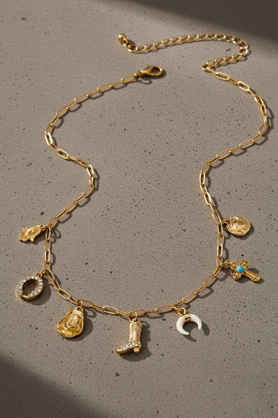 Golden Prairie Charm Necklace