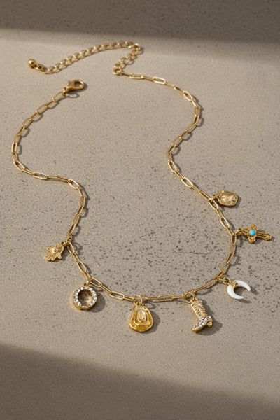Golden Prairie Charm Necklace
