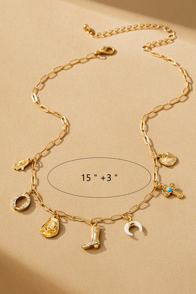 Golden Prairie Charm Necklace